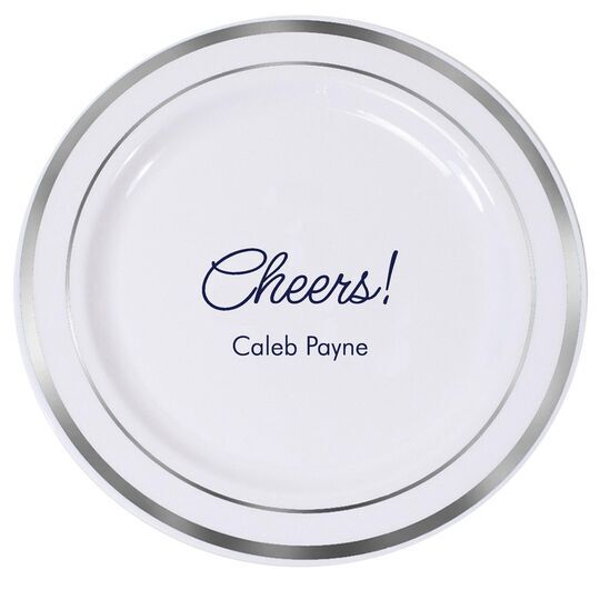 Sweet Cheers Premium Banded Plastic Plates